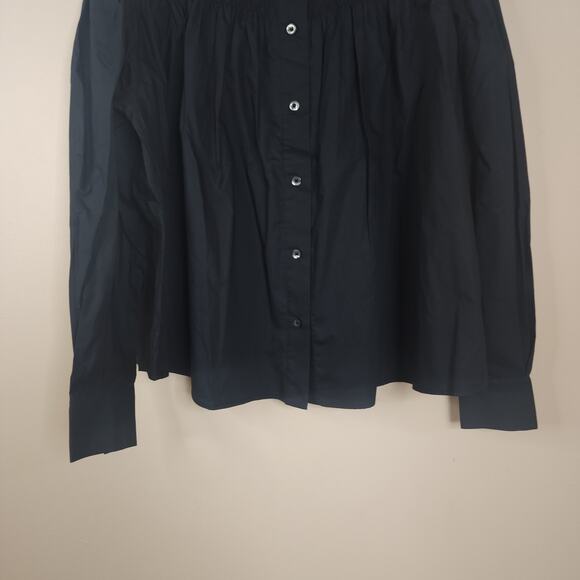 Thakoon Poplin Smocked Top in Black Size M - Picture 4 of 9